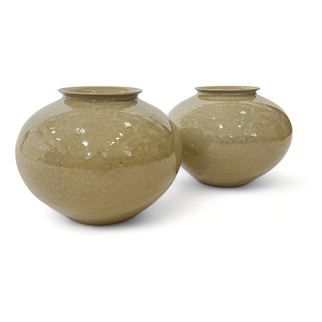 Pair of Olive Green Vases