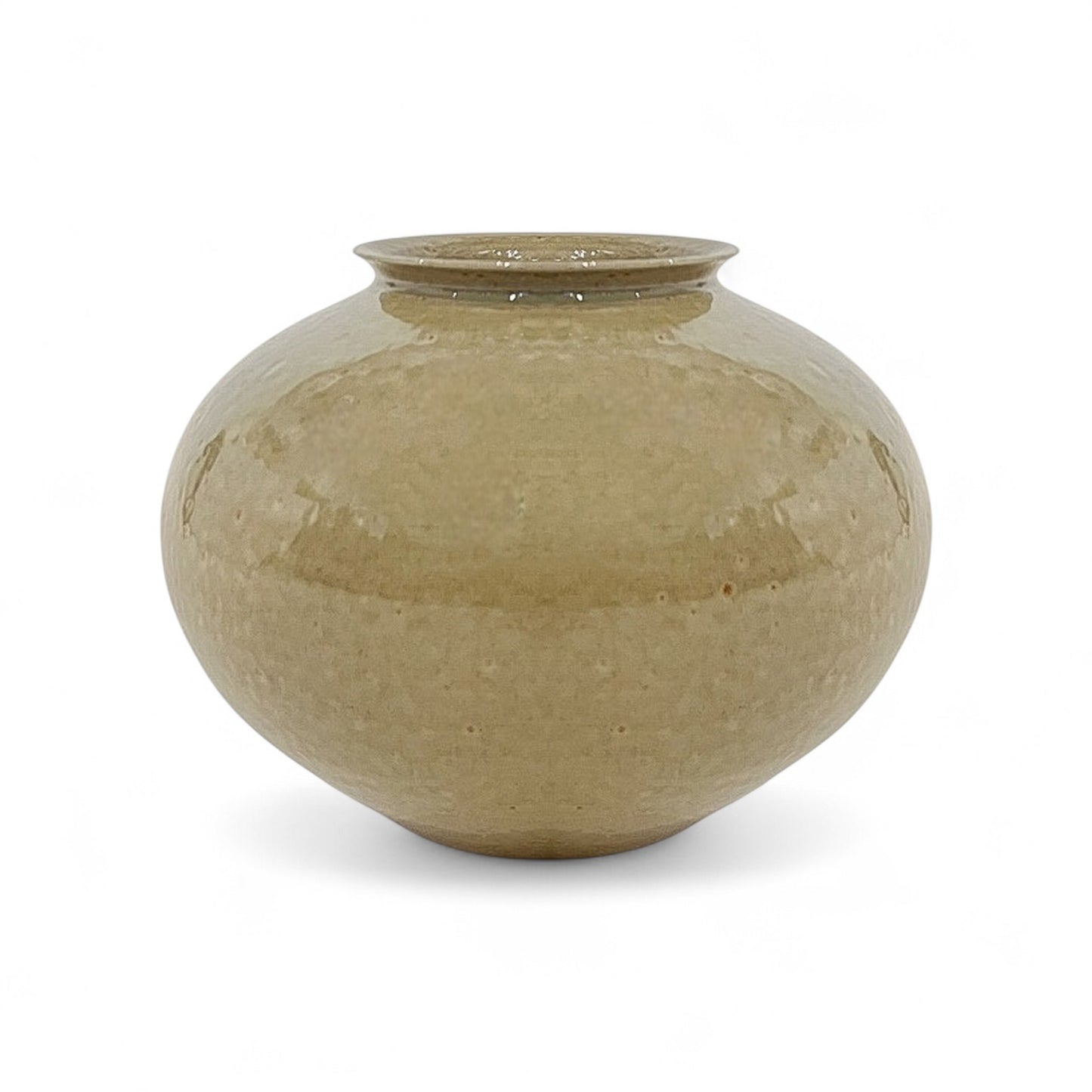 Round Olive Green Vase