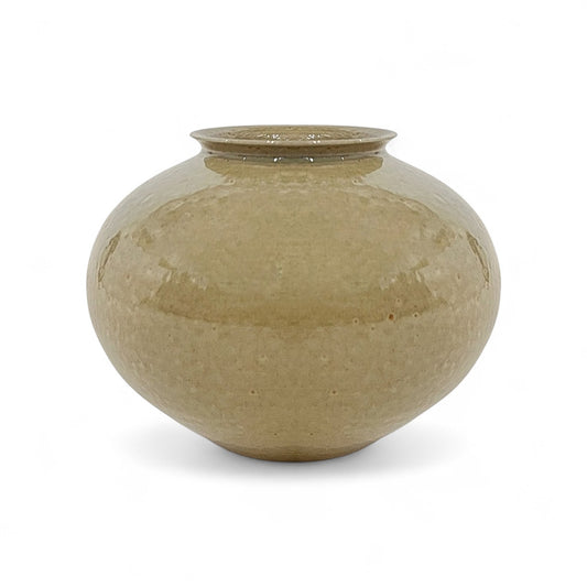 Round Olive Green Vase