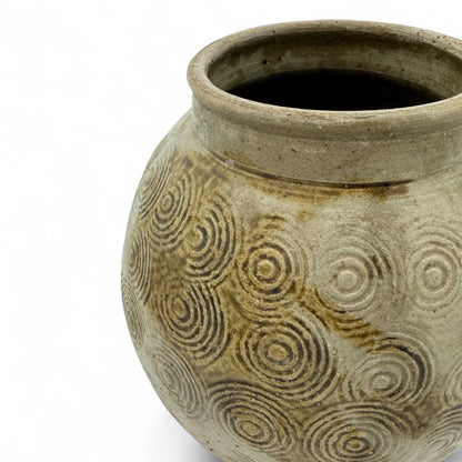 Partially Glazed Ceramic Vase