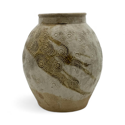 Partially Glazed Ceramic Vase