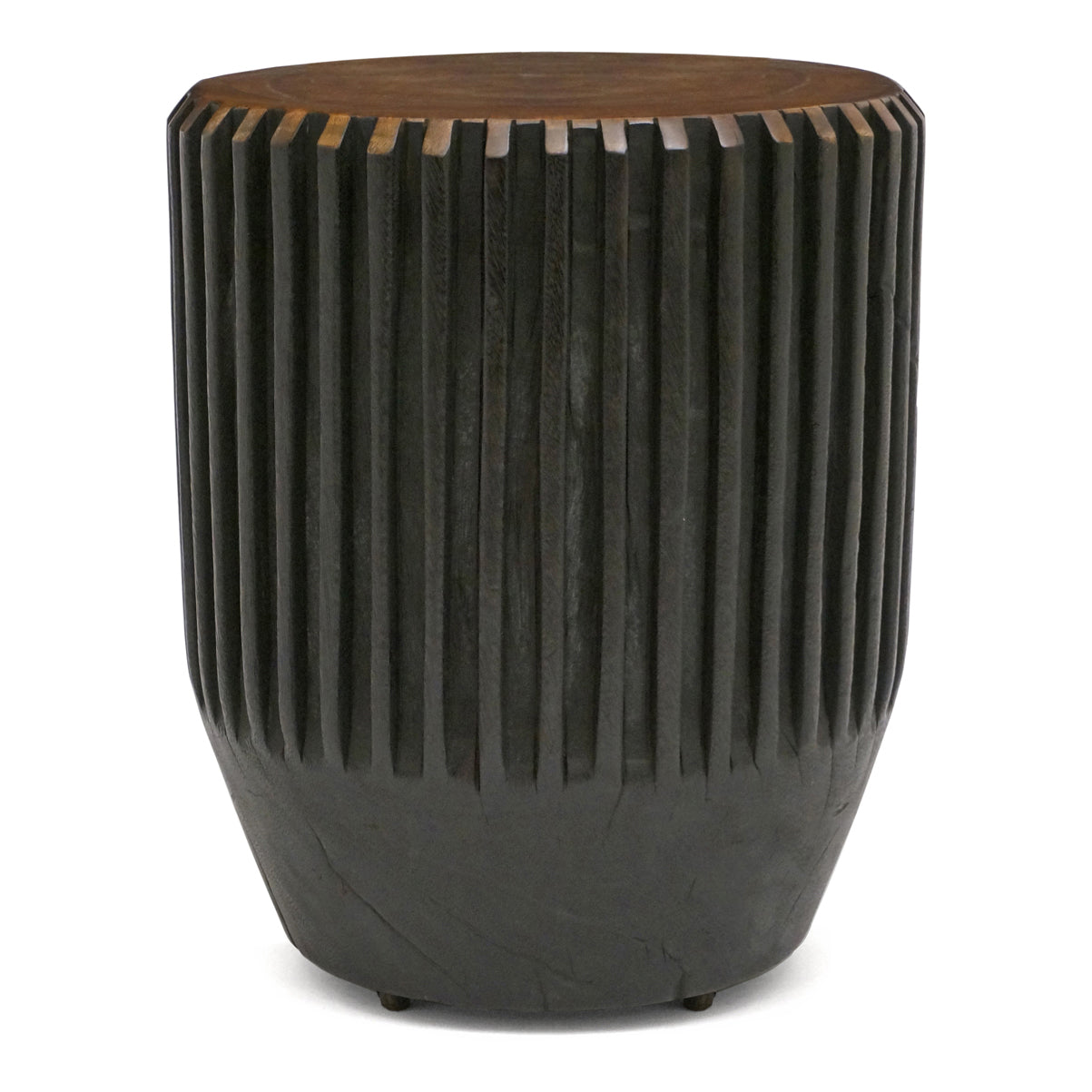 Carved Ribbed Suar Wood Table