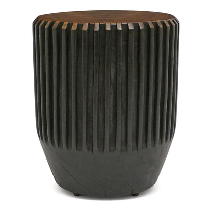 Carved Ribbed Suar Wood Table