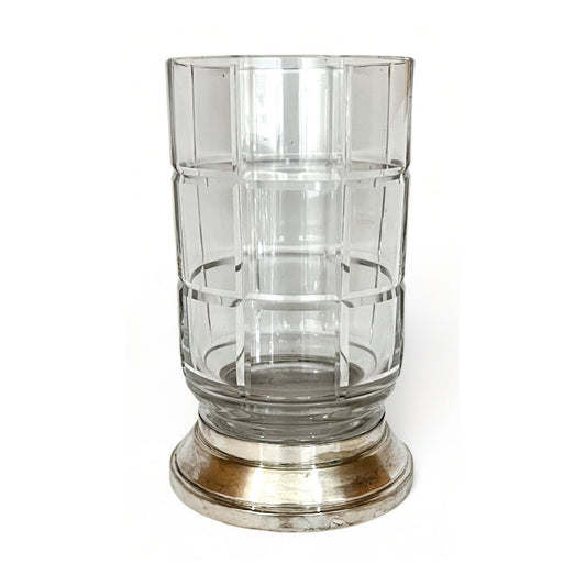 Cut Glass and Sterling Silver Vase