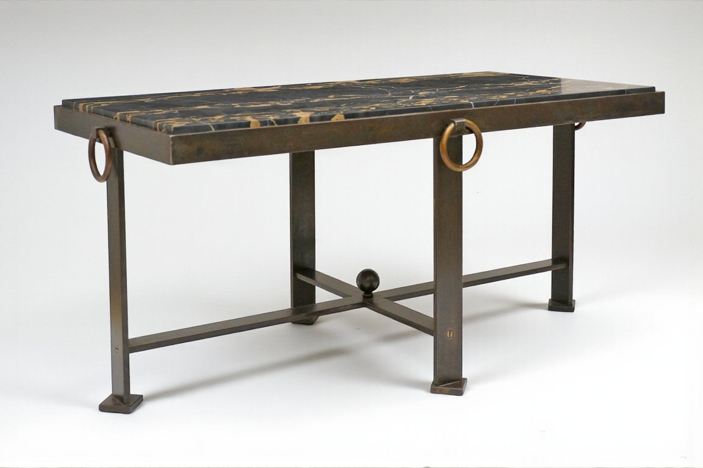 French Iron and Marble Coffee Table