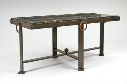 French Iron and Marble Coffee Table