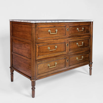 18th Century French Three Drawer Walnut Commode