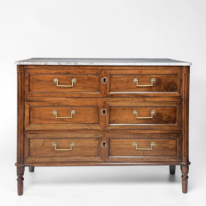 18th Century French Three Drawer Walnut Commode