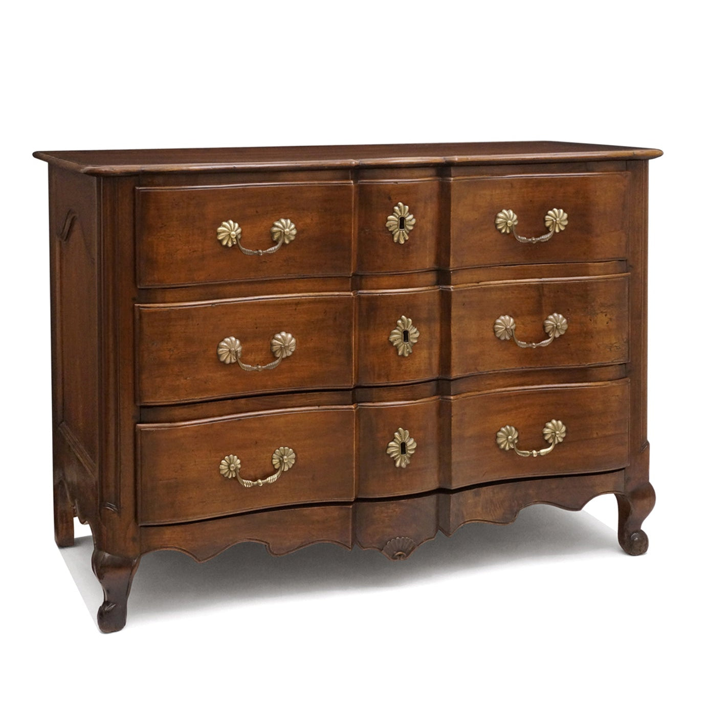 French Walnut Three Drawer Commode