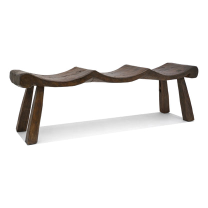 Hand Carved Suar Wood Bench