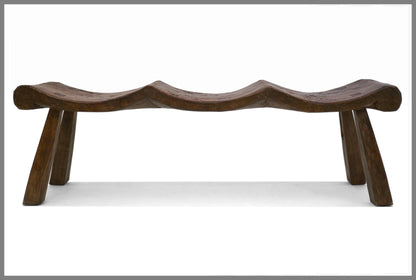Hand Carved Suar Wood Bench