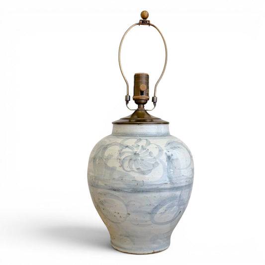 Light Blue Ming Style Table Lamp