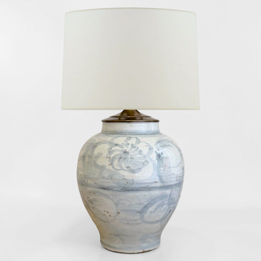 Light Blue Ming Style Table Lamp