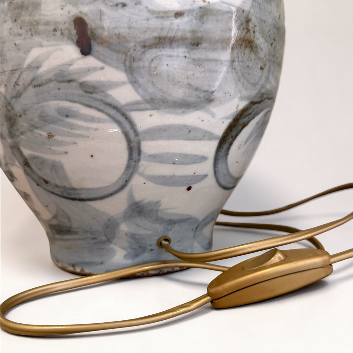 Pair of Dark Blue Ming Style Table Lamps
