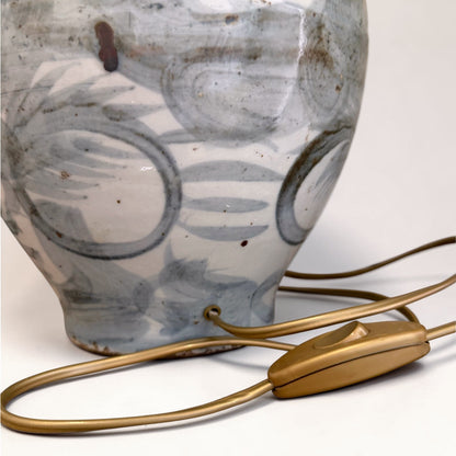 Pair of Dark Blue Ming Style Table Lamps