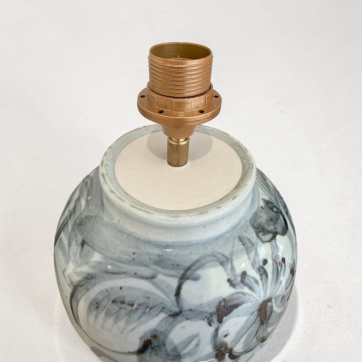 Pair of Dark Blue Ming Style Table Lamps