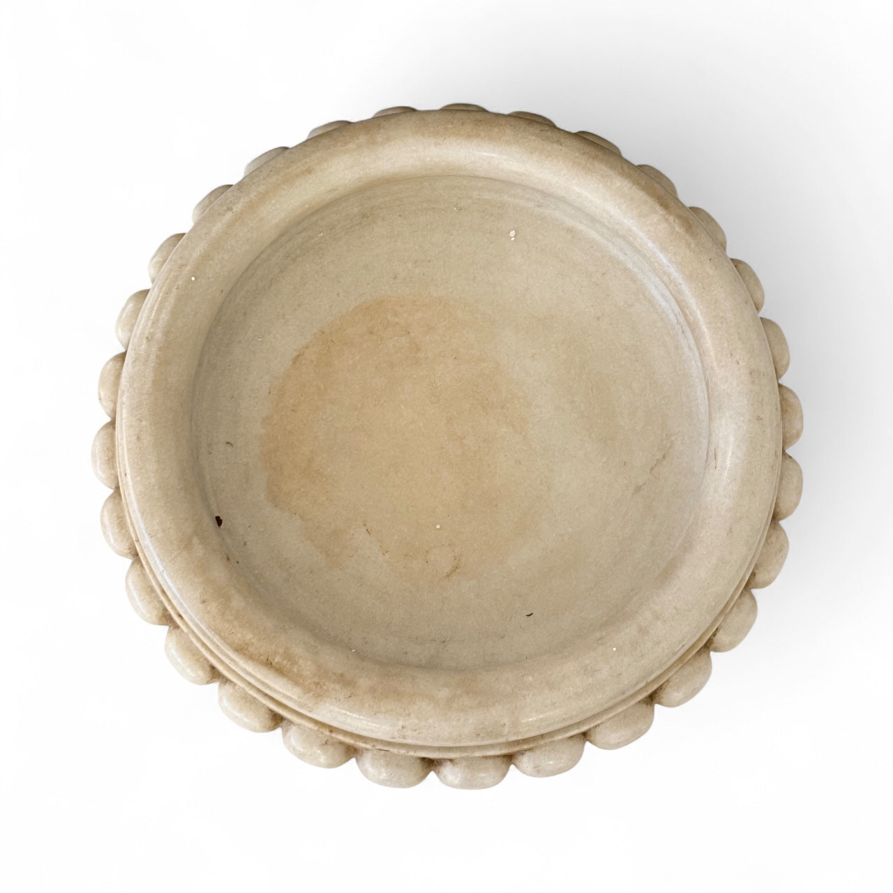 Round Hand Carved Marble Bowl