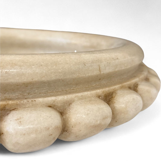 Round Hand Carved Marble Bowl