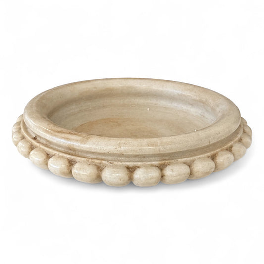 Round Hand Carved Marble Bowl