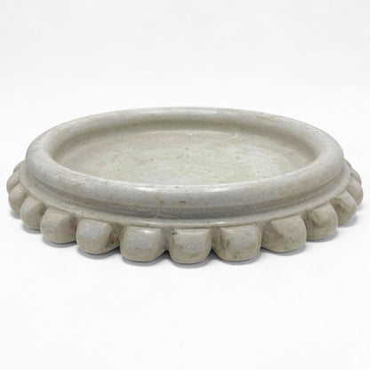 Round Marble Bowl with Beaded Rim
