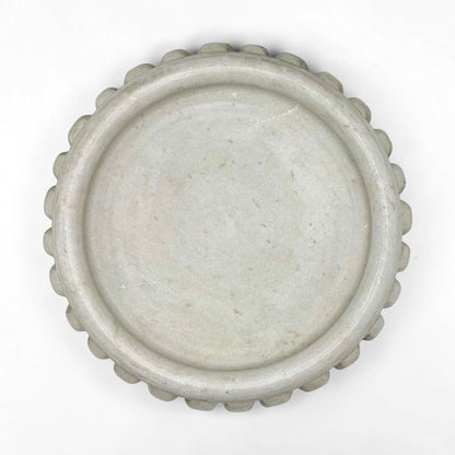 Round Marble Bowl with Beaded Rim