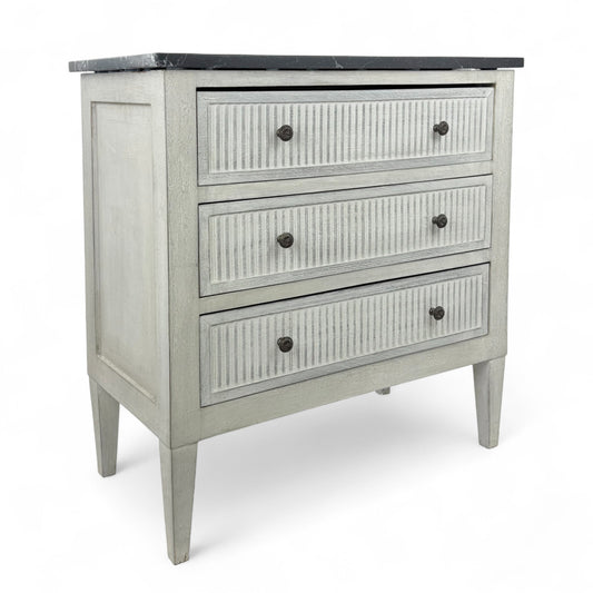 Light Gray Commode with Black Marble Top