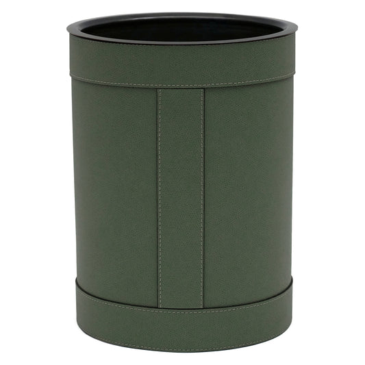 Italian Stitched Leather Waste Paper Basket