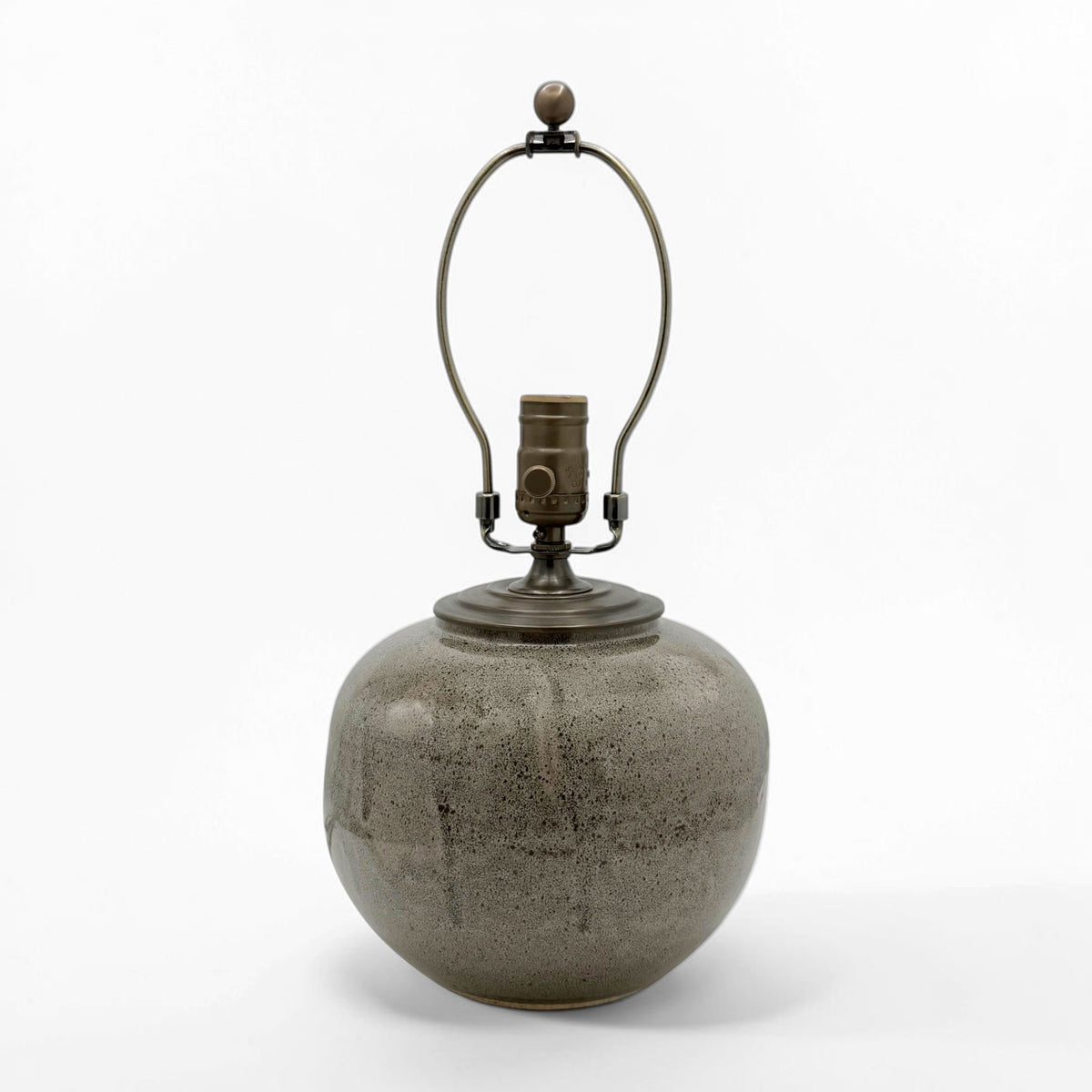 French Taupe Stoneware Table Lamp
