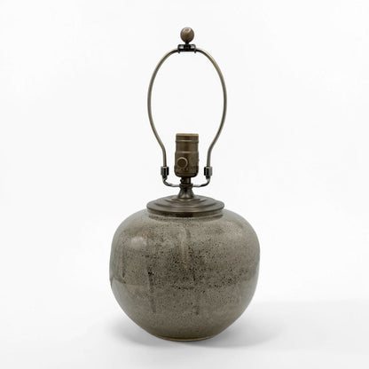 French Taupe Stoneware Table Lamp