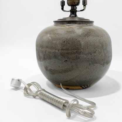French Taupe Stoneware Table Lamp