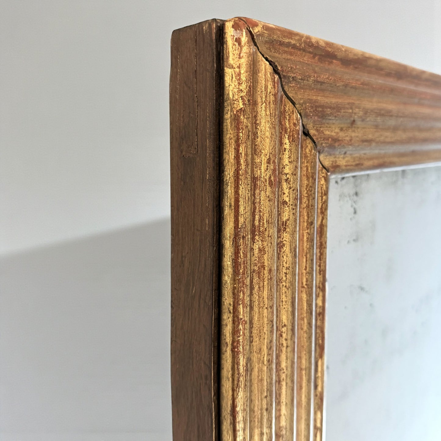 French Ribbed Giltwood Mirror