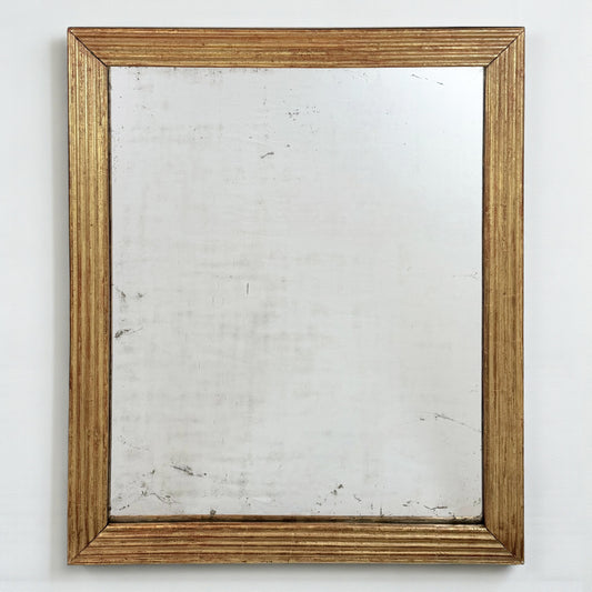 French Ribbed Giltwood Mirror