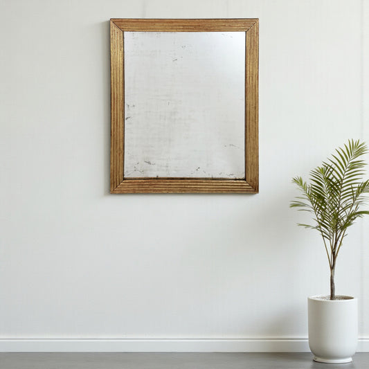 French Ribbed Giltwood Mirror