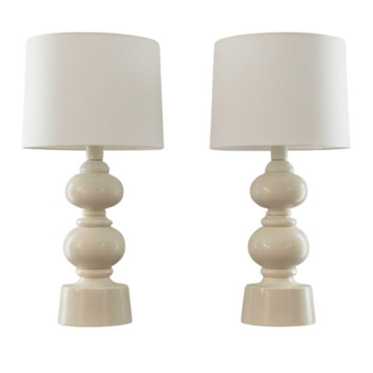 Vintage French Lacquered Wood Table Lamps