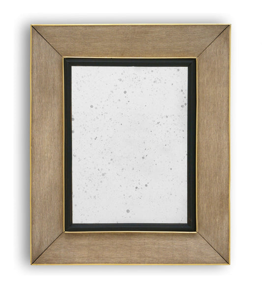 Italian Brass Bound Ribbed Mirror