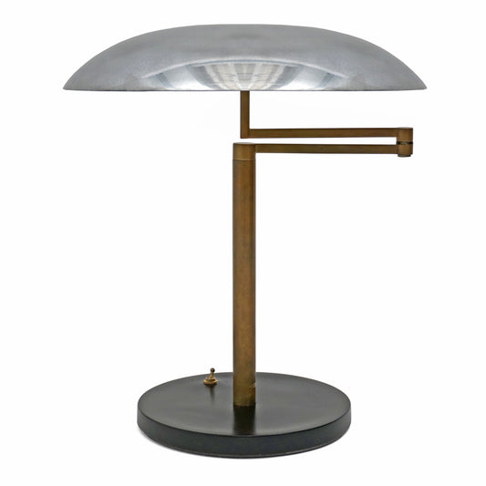 Italian Mid Century Brass and Aluminum Desk Lamp