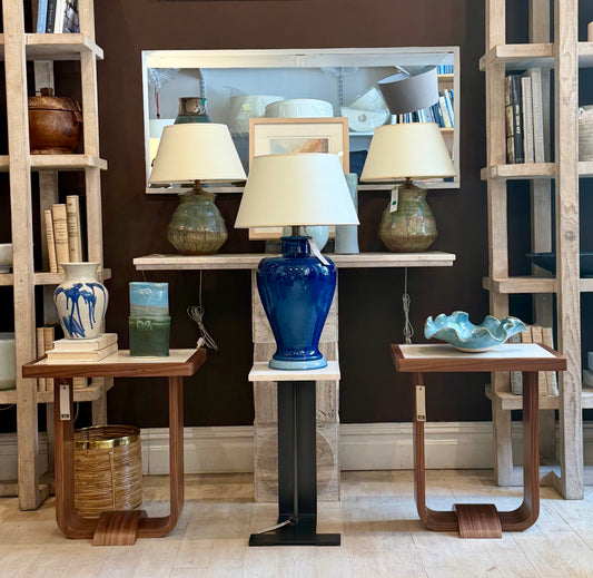 Steel and Marble Drinks Table