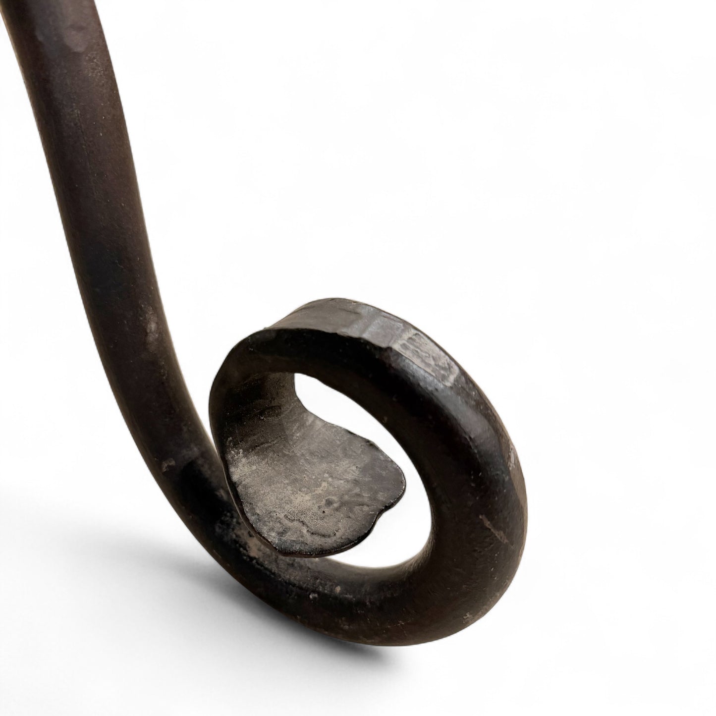 French Iron and Parquet Wood Dining Table