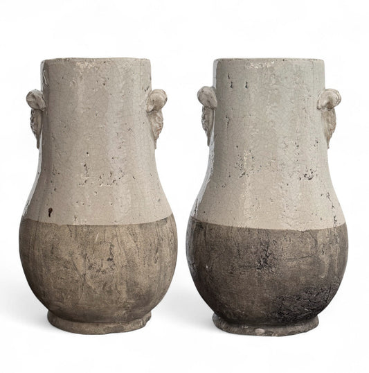 Pair of Portuguese Earthenware Vases