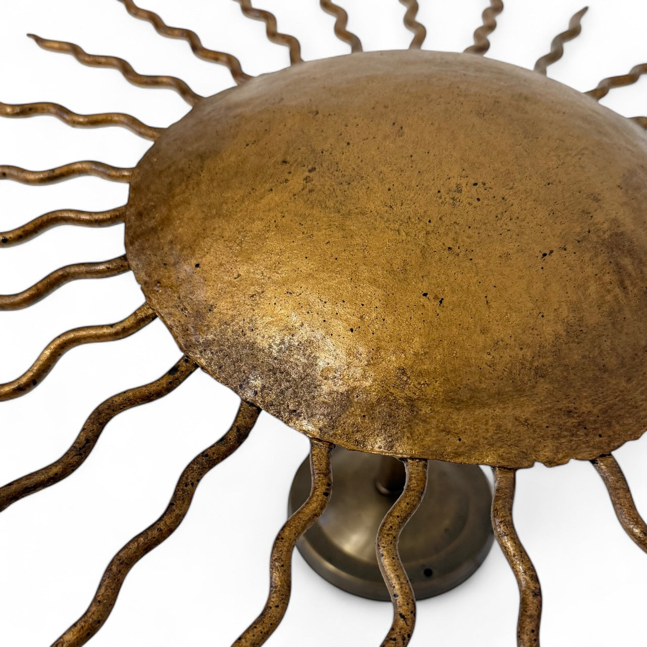 Gilt Iron Sunburst Light Fixture