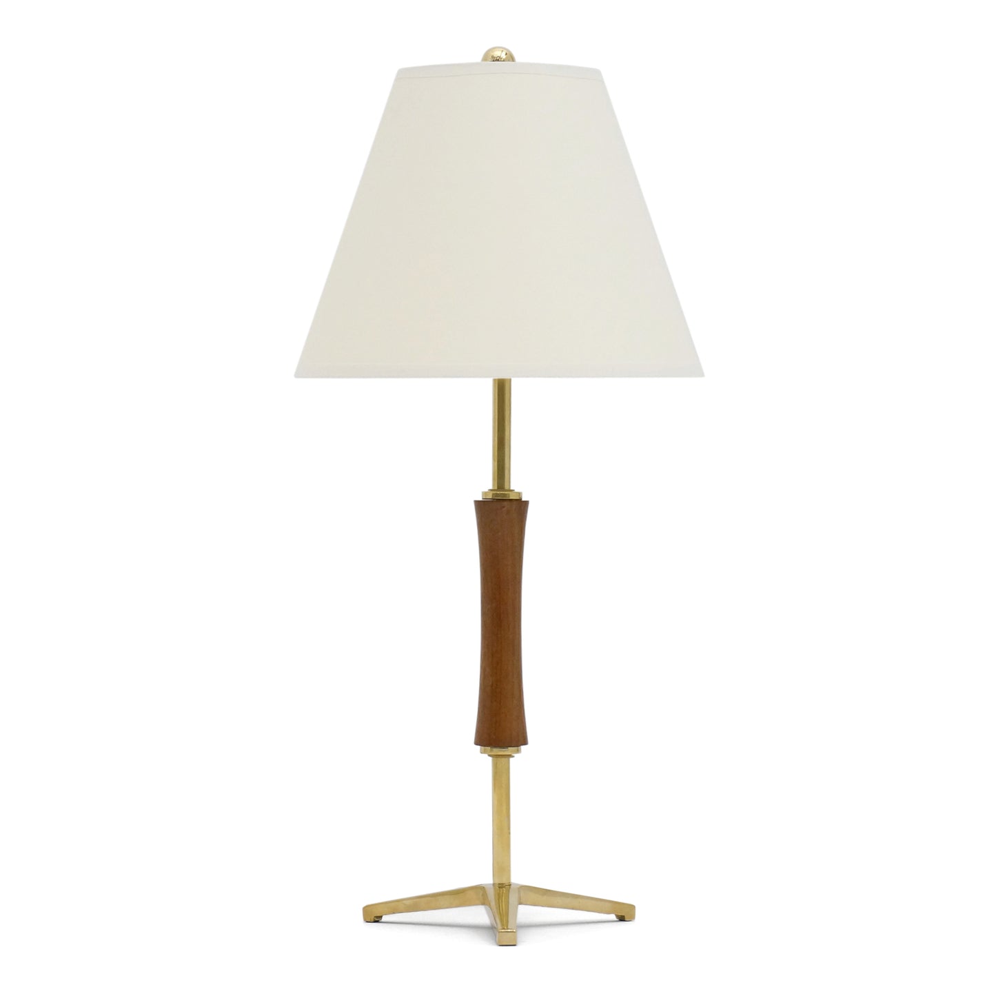 Small Mahogany and Brass Table Lamp