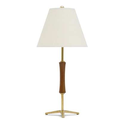 Small Mahogany and Brass Table Lamp