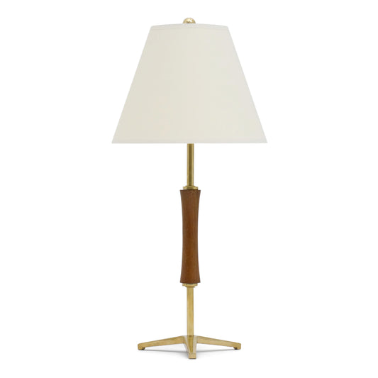 Small Mahogany and Brass Table Lamp