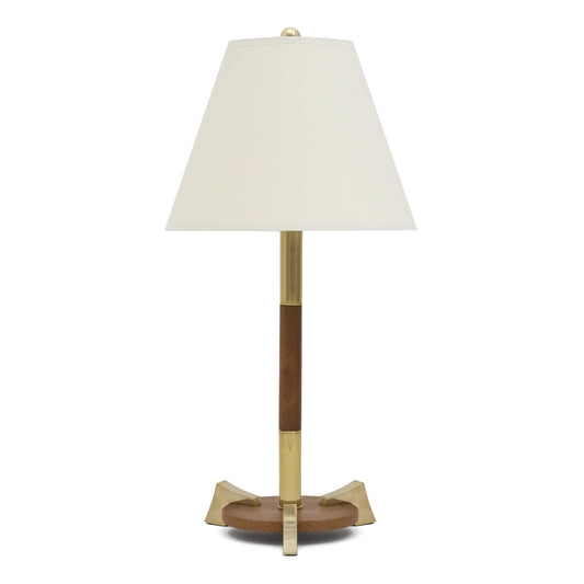 Small Mahogany and Brass Table Lamp