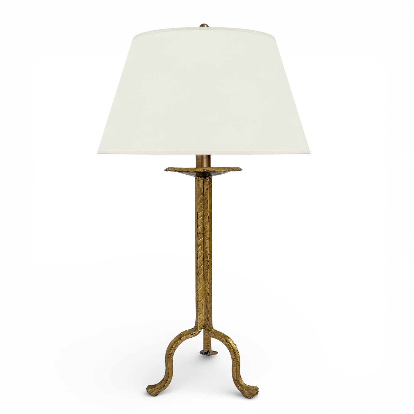 Vintage Gilt Iron Tripod Lamp