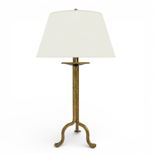 Vintage Gilt Iron Tripod Lamp