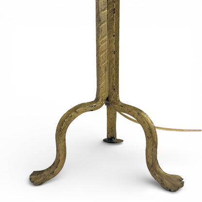 Vintage Gilt Iron Tripod Lamp