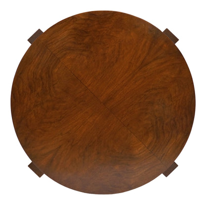 Round Two-Tiered Walnut Side Table