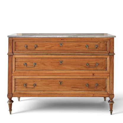 18th Century French Walnut Commode with Marble Top