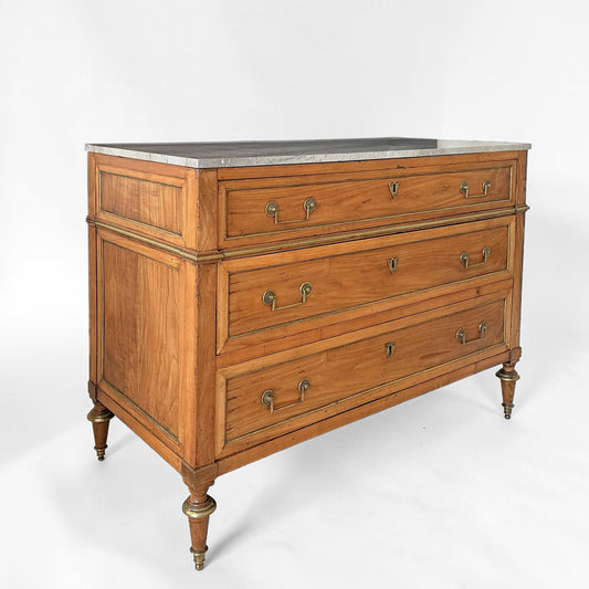 18th Century French Walnut Commode with Marble Top